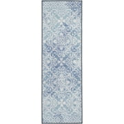 Mainstays Medallion Indoor Runner Accent Rug, Teal, 20"x60"