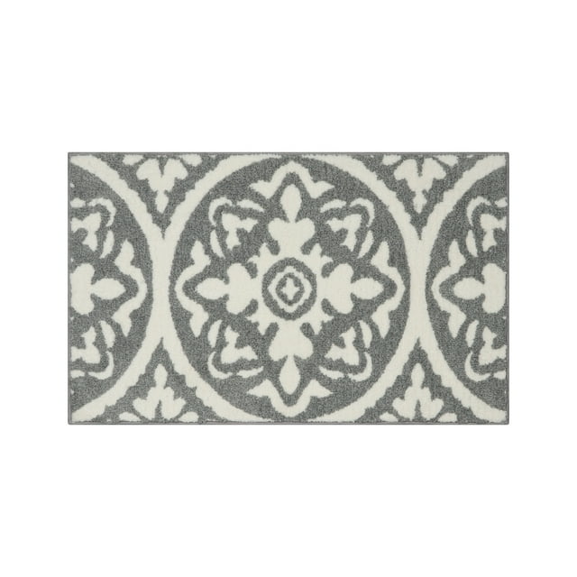 Mainstays Medallion Plush Grey Indoor Accent Rug, 20