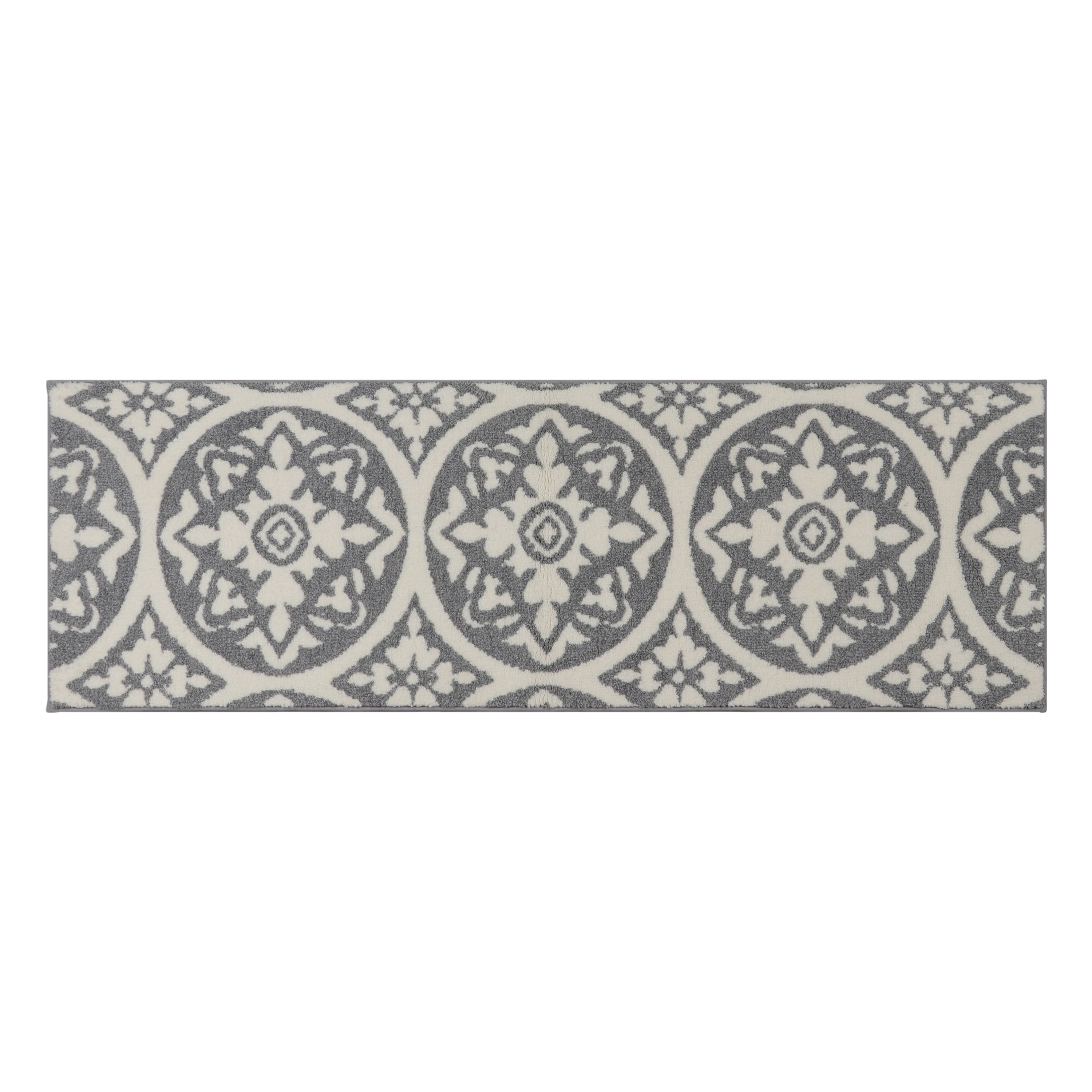 Mainstays Medallion Plush Grey Indoor Runner Rug, 20
