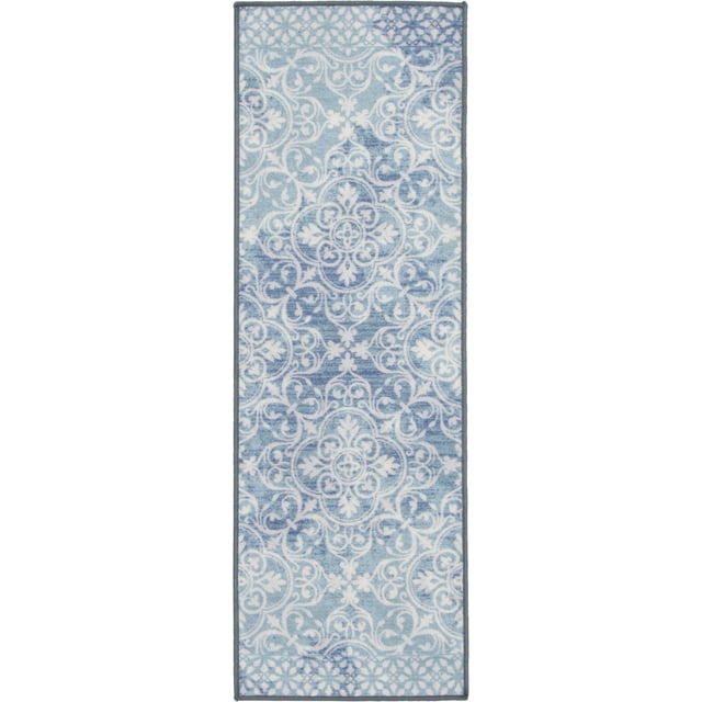 Mainstays Medallion Runner Accent Rug, Teal, 20"x60"