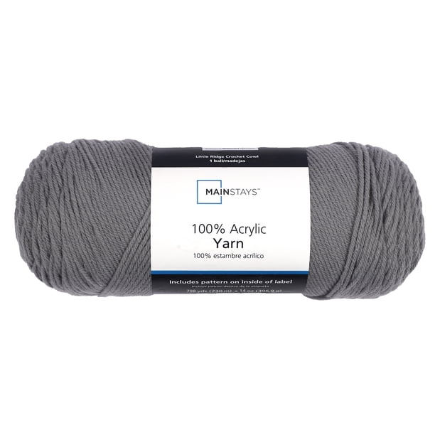 Mainstays Medium Acrylic Grey Yarn, 14 Oz 798 Yards - Walmart