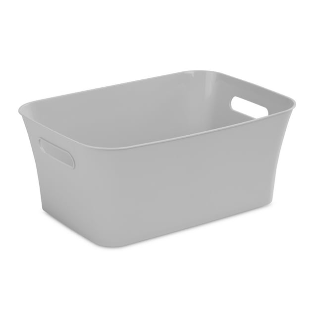 Mainstays Medium Bin Plastic, Brushed Silver