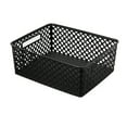 thumbnail image 1 of Mainstays Medium Black Decorative Plastic Storage Basket, 14 in x 11.5 in x 5.3 in, 1 of 8