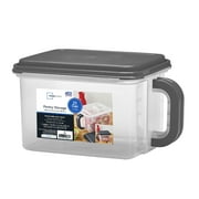 Mainstays Medium Plastic Canister with Handle, 21 Cups, Gray Lid and Handle, Made for Pantry Organization and Food Storage