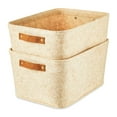thumbnail interactive-video image 1 of Mainstays Medium Rectangle Felt Basket, Oatmeal, Set of 2, 1 of 6