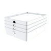 Mainstays  Lidded Storage Bins, White, Set of 4