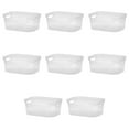 thumbnail image 1 of Mainstays Medium Open Bin, Clear Plastic, Easy Access Bin with Scoop Front, Clear, 8 Pack, 1 of 9