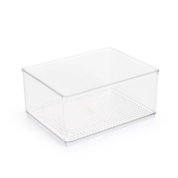 Mainstays Clear Plastic Organizer Bin for Bathroom Storage