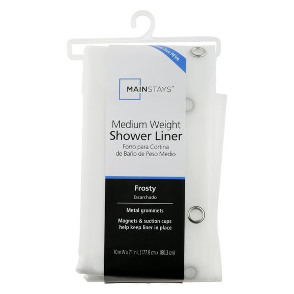 Mainstays Medium Weight Frosty Shower Liner, 1 Each