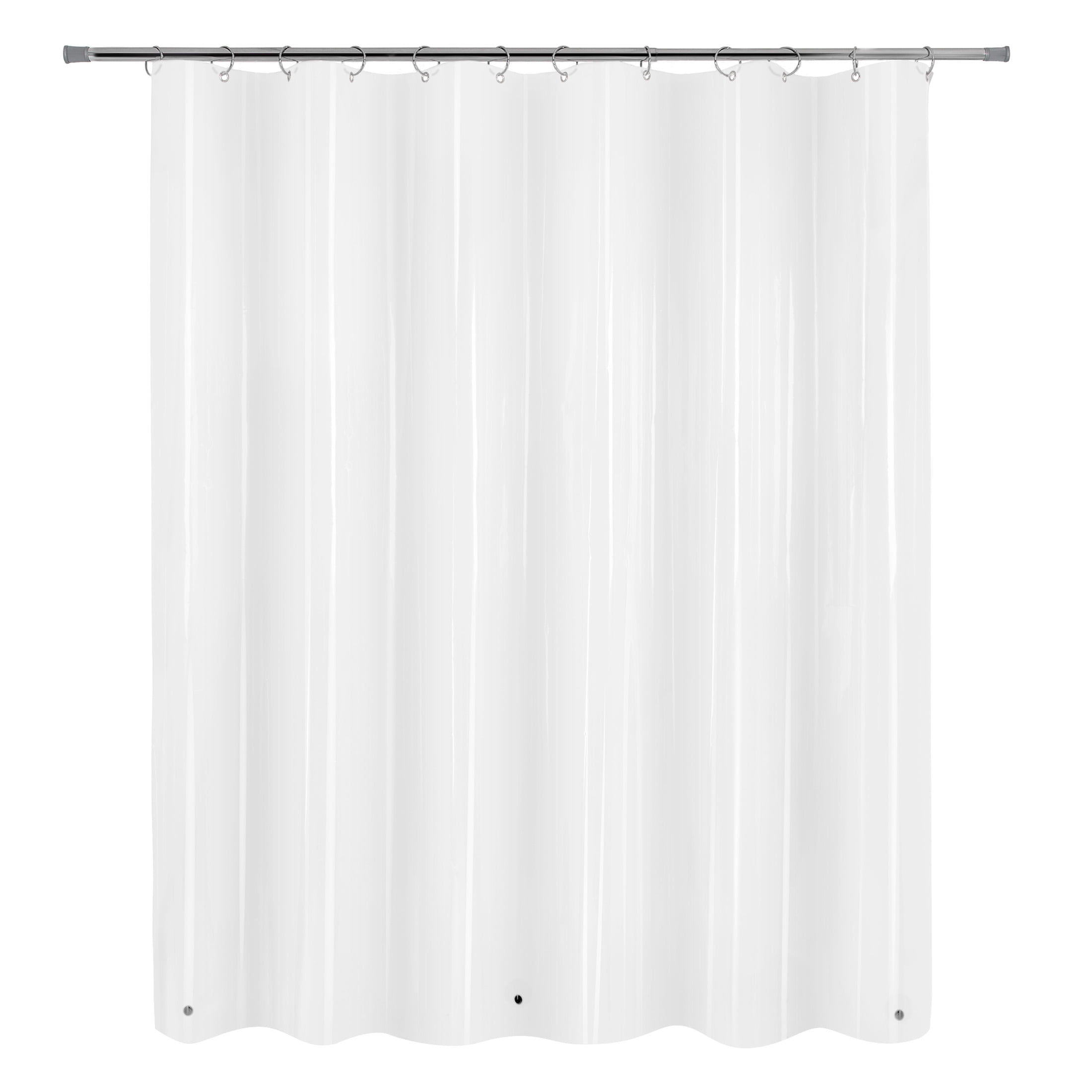 Clear Medium Weight PEVA Shower Liner with Rust-Resistant Grommets
