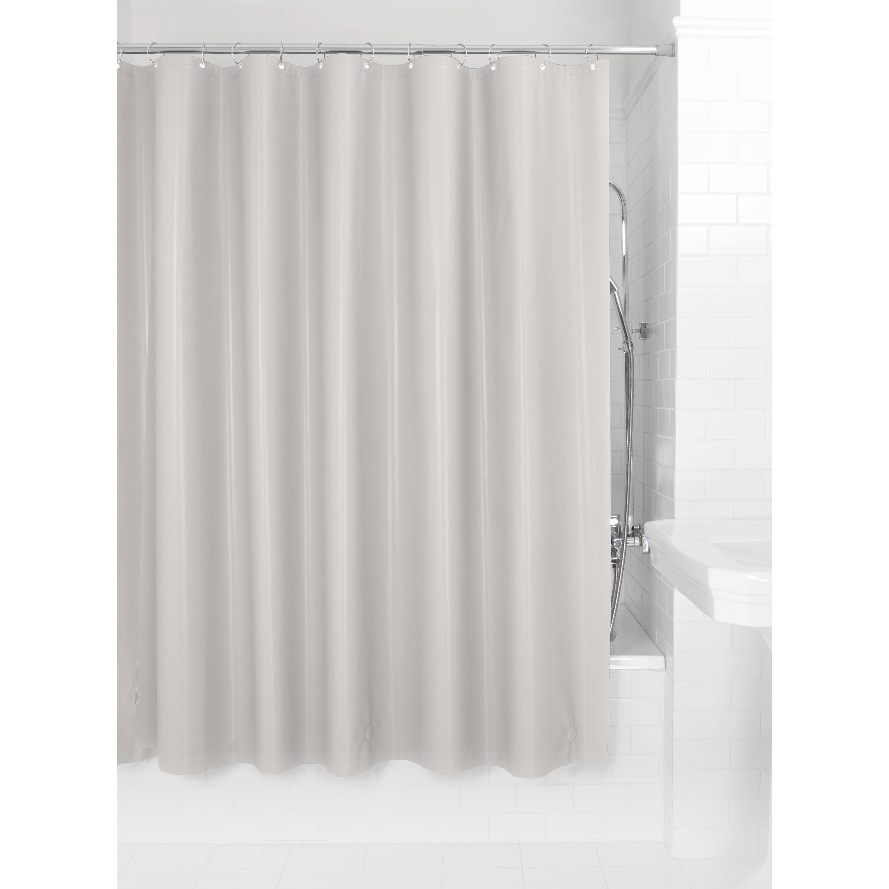 Mainstays Medium Weight PEVA Shower Curtain Liner, 70" x 71" – Gray