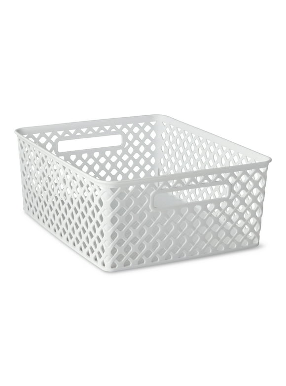 Mainstays Medium White Decorative Storage Basket