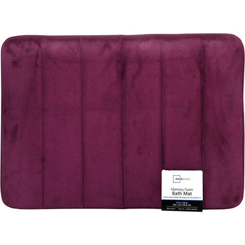 Mainstays Memory Foam Bath Mat, 17" X 24", Purple Orchid