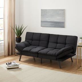 Mainstays 72 in Memory Foam Futon Sofa Bed, Black