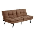 thumbnail interactive-video image 1 of Mainstays 72" Memory Foam Futon Sofa Bed, Camel, 1 of 11
