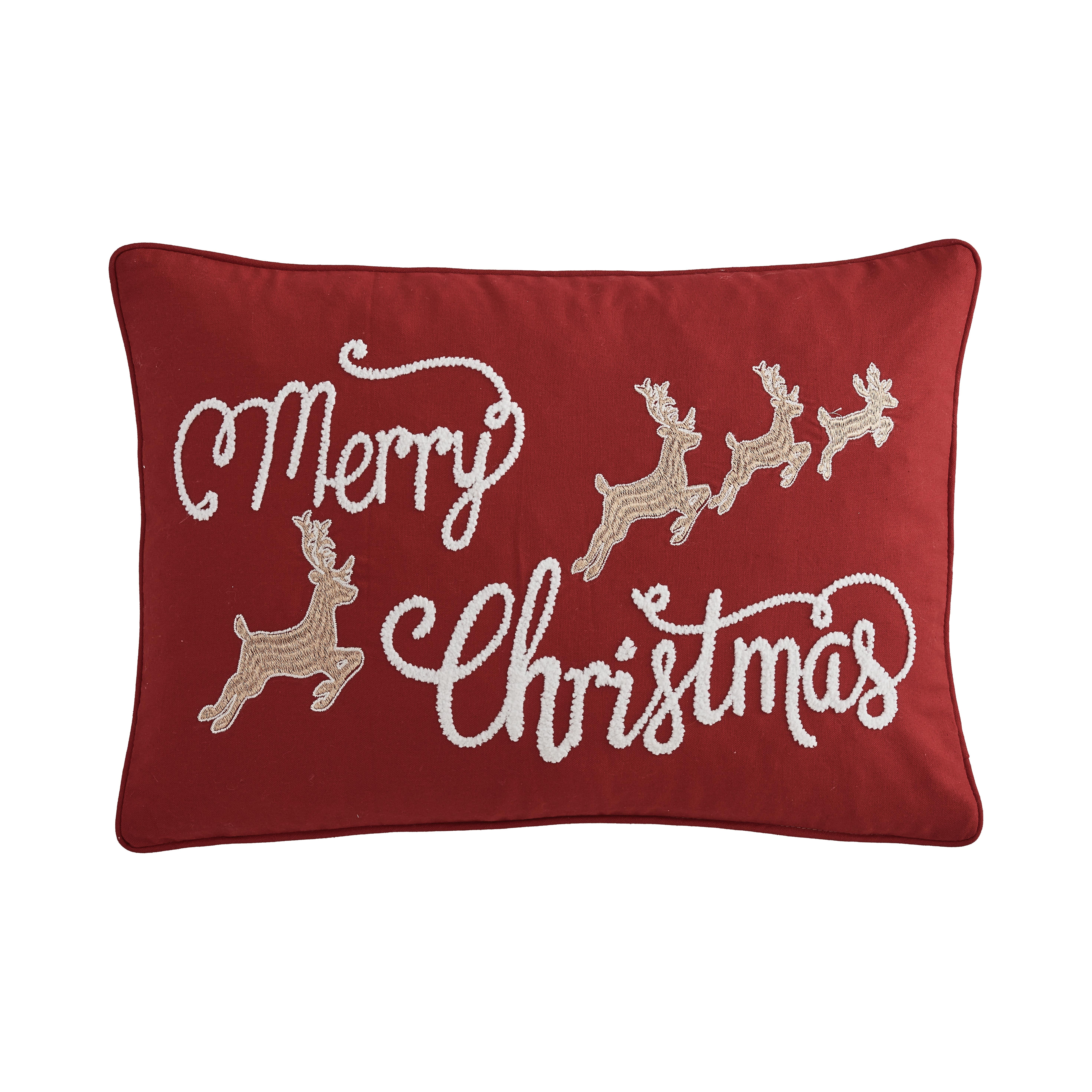 6 Pack Holiday Throw Pillow Covers, Merry Christmas, Reindeer, Xmas Tree,  Seasons Tidings, Happy New Year, 18x18 Inch