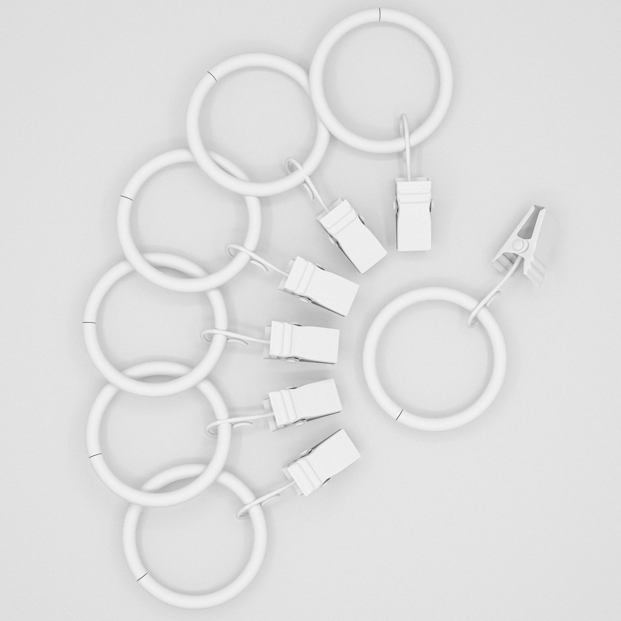 Mainstays 1" White Curtain Clip Rings (7 pack)