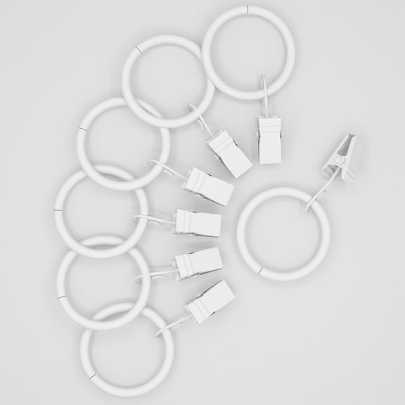 Mainstays 1" White Curtain Clip Rings (7 pack)