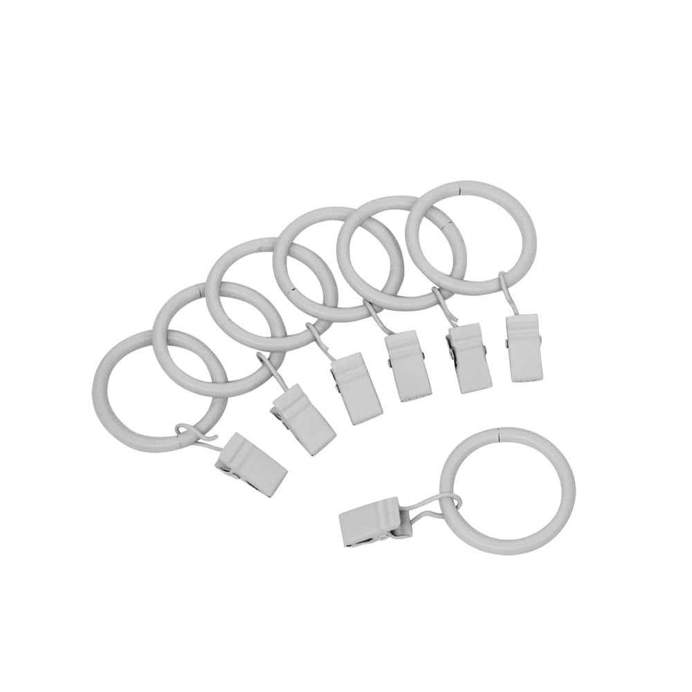30 Pack Metal Openable Curtain Rings with Clips, Heavy Duty