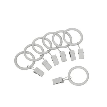 Mainstays Metal Curtain Clip Rings White, Set of Seven