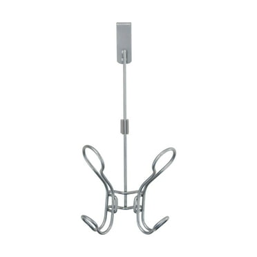 Mainstays Metal Double Over the Door Towel Hook, Satin Nickel