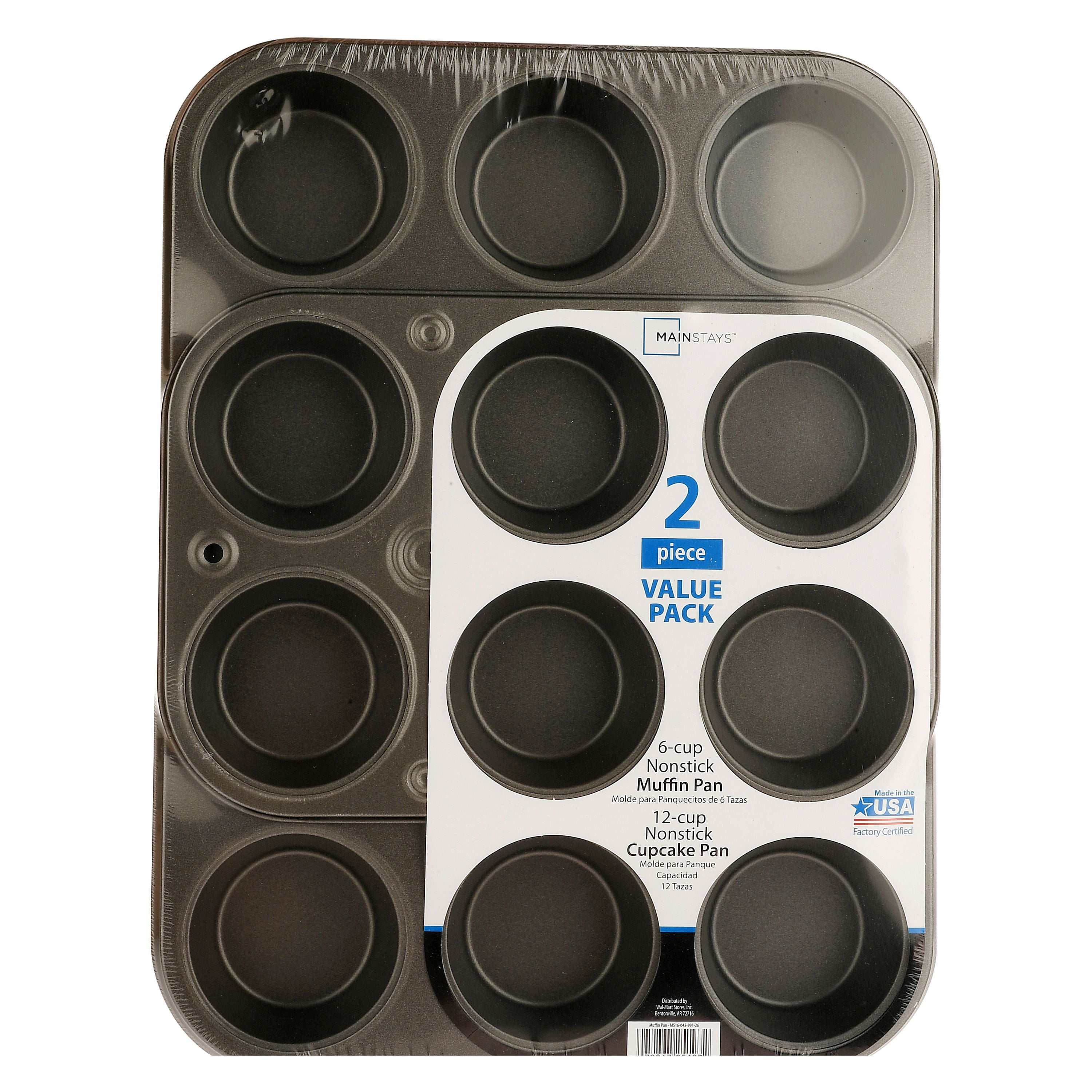 Mainstays Metal Muffin & Cupcake Non-Stick Pans Value Pack, 2 Piece