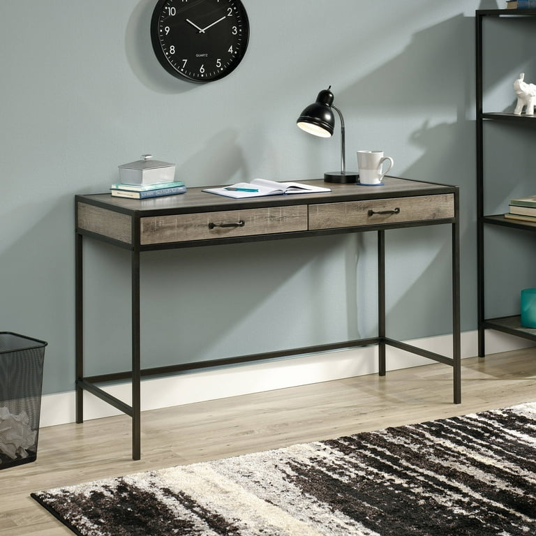 Mainstays 2 person writing desk with 5 drawers grey finish deals