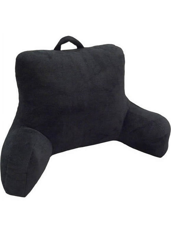 Mainstays Micro Mink Plush Backrest Lounger Pillow, Rich Black Poly Micro Mink