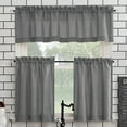 thumbnail image 1 of Mainstays 3-Piece Semi Sheer Rod Pocket Kitchen Window Tier Pair and Valance, 2 Café Curtains and 1 Curtain Valance, Gray, 54"W x 45"L, 1 of 8