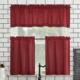 thumbnail image 1 of Mainstays 3-Piece Semi Sheer Rod Pocket Kitchen Window Tier Pair and Valance, 2 Café Curtains and 1 Curtain Valance, Red, 54"W x 45"L, 1 of 8