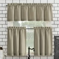 thumbnail image 1 of Mainstays 3-Piece Semi Sheer Rod Pocket Kitchen Window Tier Pair and Valance, 2 Café Curtains and 1 Curtain Valance, Taupe, 54"W x 45"L, 1 of 8