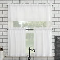 thumbnail image 1 of Mainstays 3-Piece Semi Sheer Rod Pocket Kitchen Window Tier Pair and Valance, 2 Café Curtains and 1 Curtain Valance, White, 54"W x 45"L, 1 of 8