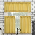 thumbnail image 1 of Mainstays 3-Piece Semi Sheer Rod Pocket Kitchen Window Tier Pair and Valance, 2 Café Curtains and 1 Curtain Valance, Yellow, 54"W x 45"L, 1 of 8