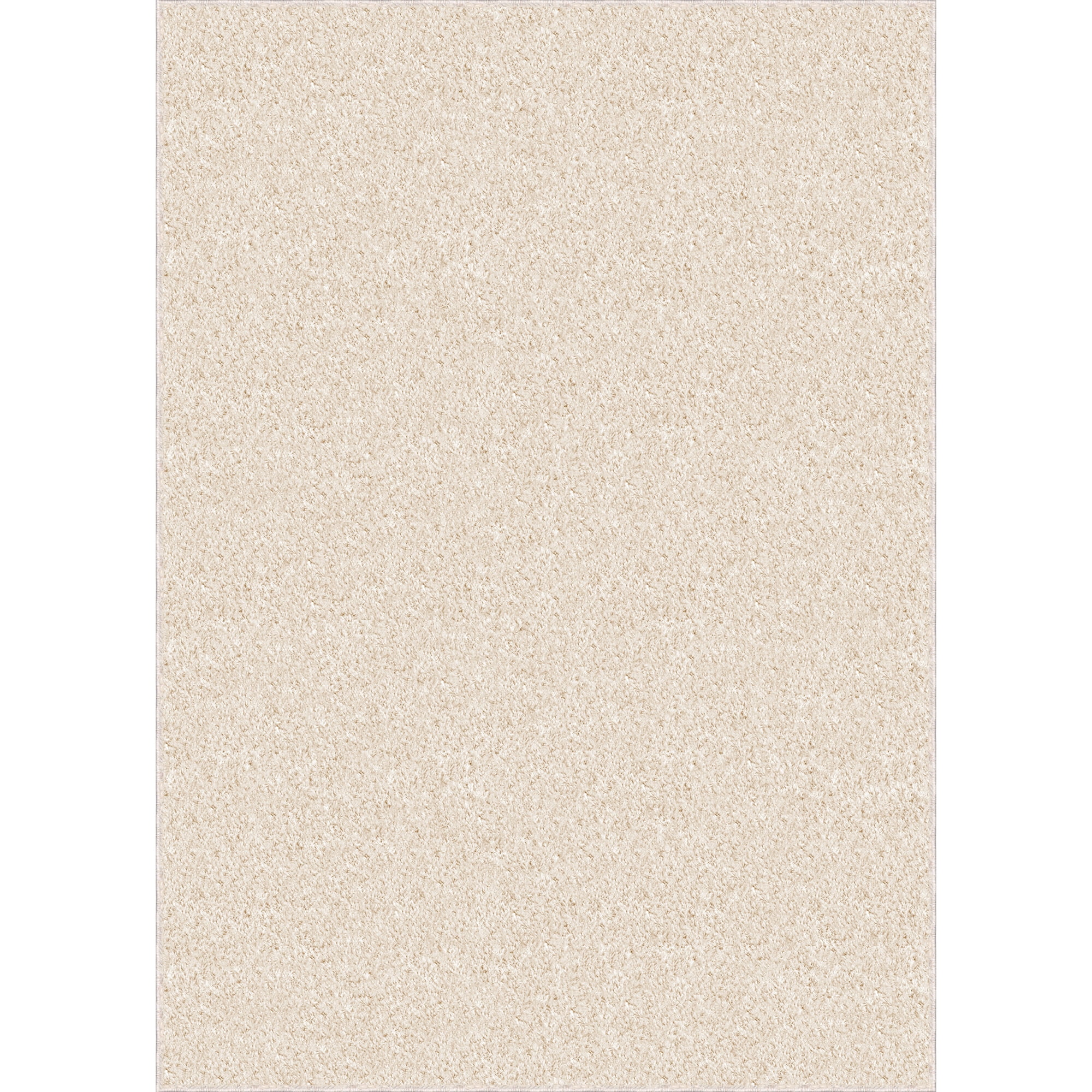 Mainstays Microfiber Plush Shag Area Rug, Ivory, 5' x 7'