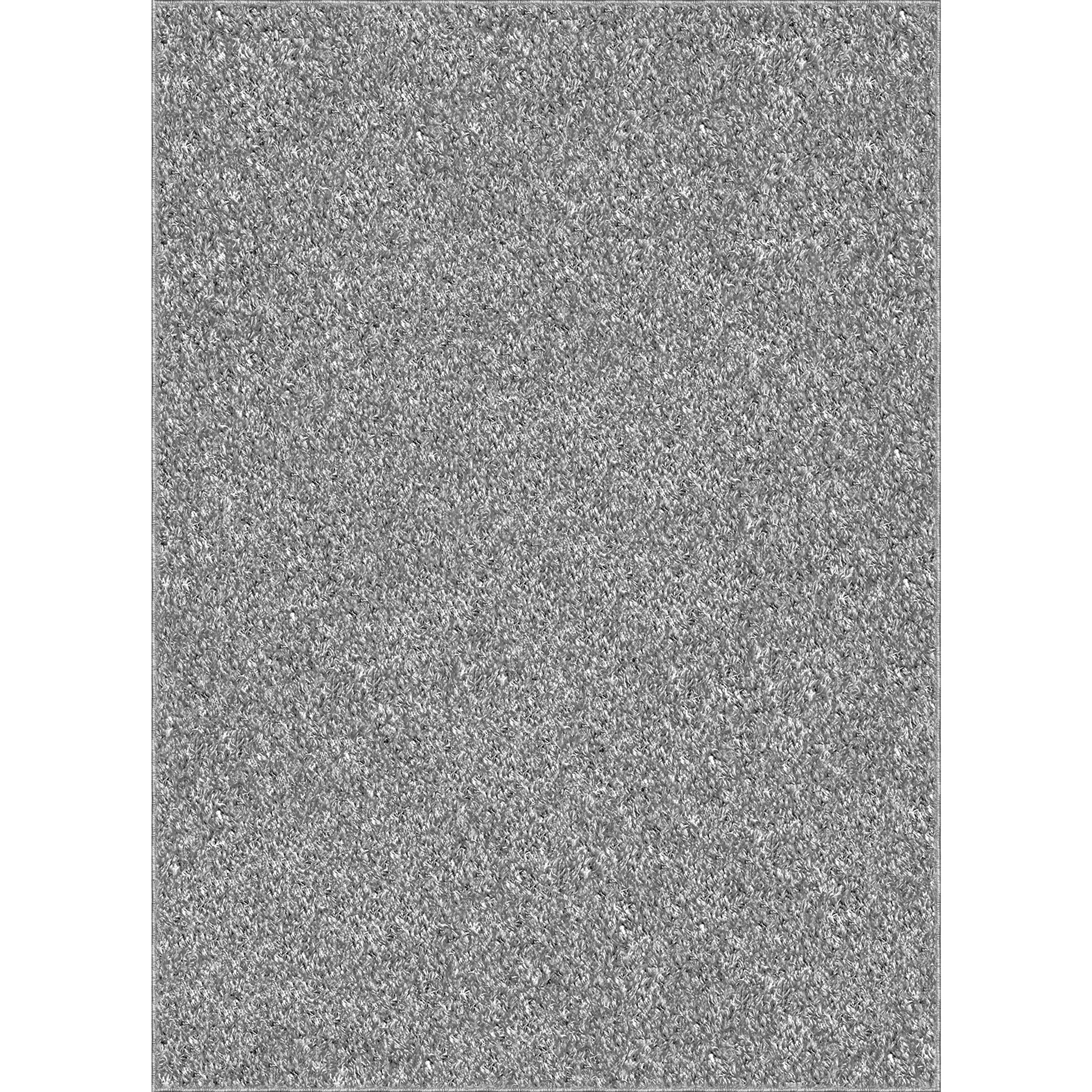 Mainstays 47"x65" Gray Microfiber Plush Shag Area Rug – Soft, Durable Indoor Rug for Living Room, Bedroom, or Dining Room