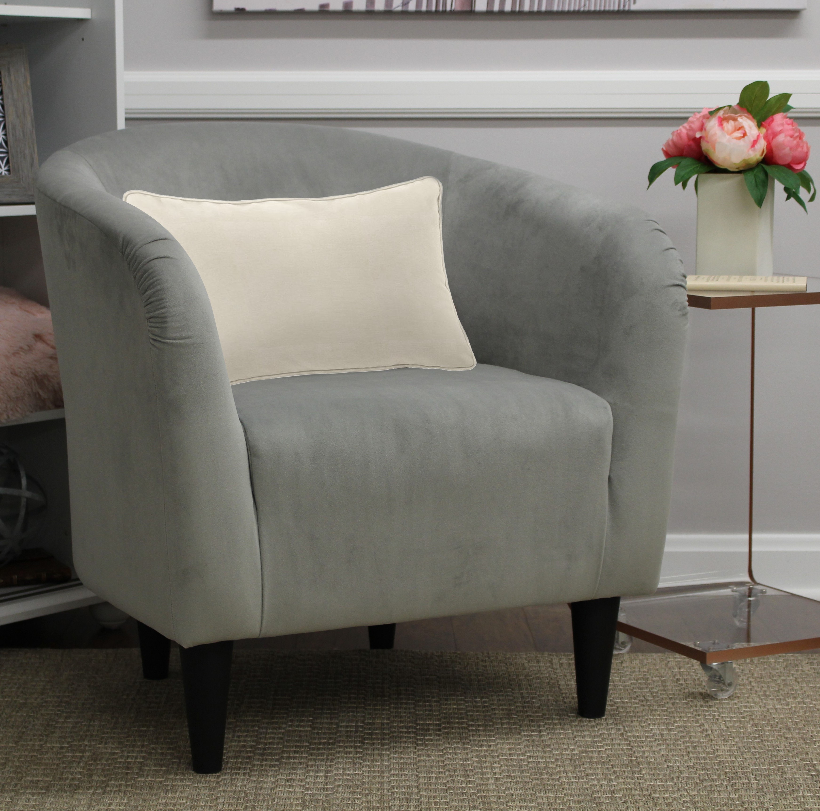 Mainstays Microfiber Tub Accent Chair, Dove Gray - image 1 of 8