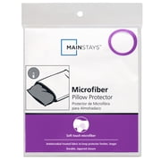 Mainstays Microfiber Pillow Cover Protector, S/Q, White- Zippered Soft Touch
