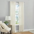 thumbnail image 1 of Mainstays Microsculpt Geo Rod Pocket Curtain Pair, Set of 2, Ivory, 37" W x 95"L, 1 of 5