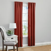 Mainstays Microsculpt Floral Rod Pocket Curtain Panels, Set of 2, Red Paprika, 37" W x 84" L