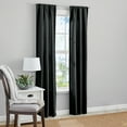 thumbnail image 1 of Mainstays Microsculpt Floral Rod Pocket Curtain Panels, Set of 2, Rich Black, 37" W x 84" L, 1 of 6