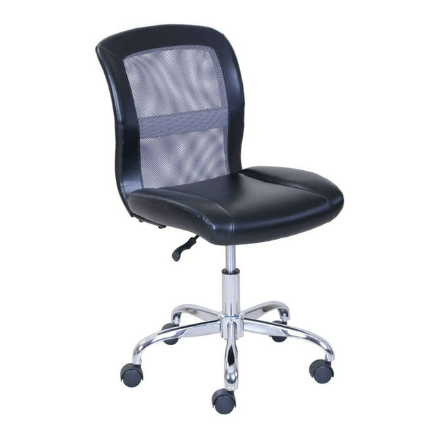 Mainstays Mid-Back, Vinyl Mesh Task Office Chair, Black and Gray
