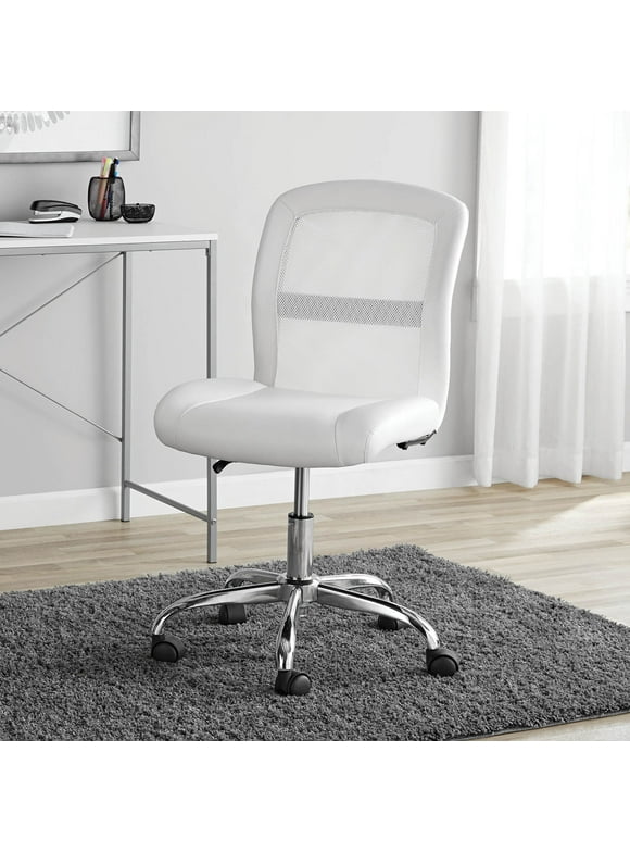 Mainstays Mid-Back, Vinyl Mesh Task Office Chair, White