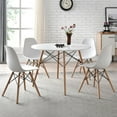 thumbnail image 1 of Mainstays Mid-Century Modern Dining Chair, Set of 4, White and Beech Color for Indoor, 1 of 7