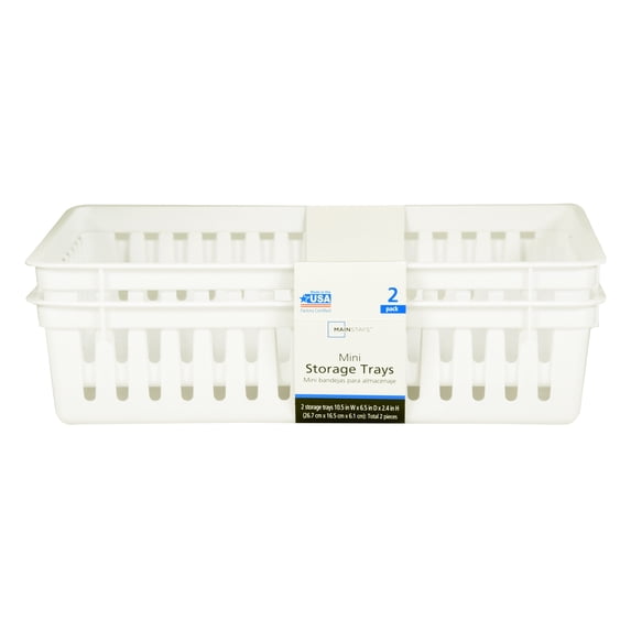 Mainstays Mini Rectangle Bins, 2 Count
