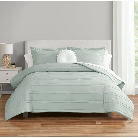 Mainstays Mint 10 Piece Bed in a Bag Comforter Set with Sheets, Full