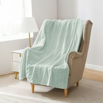 Mainstays Mint Stripe Faux Fur Throw, 50" x 60", Adult/Teen