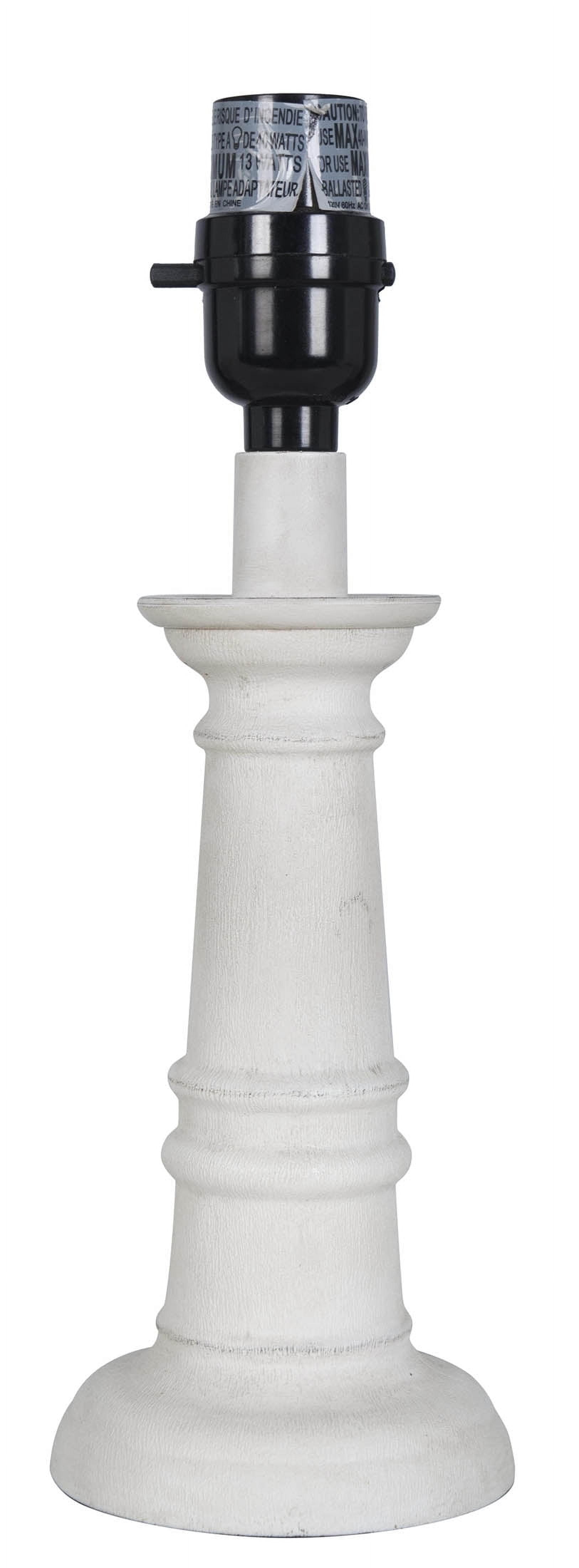 White Wash Finish 11" Composite Accent Lamp Base
