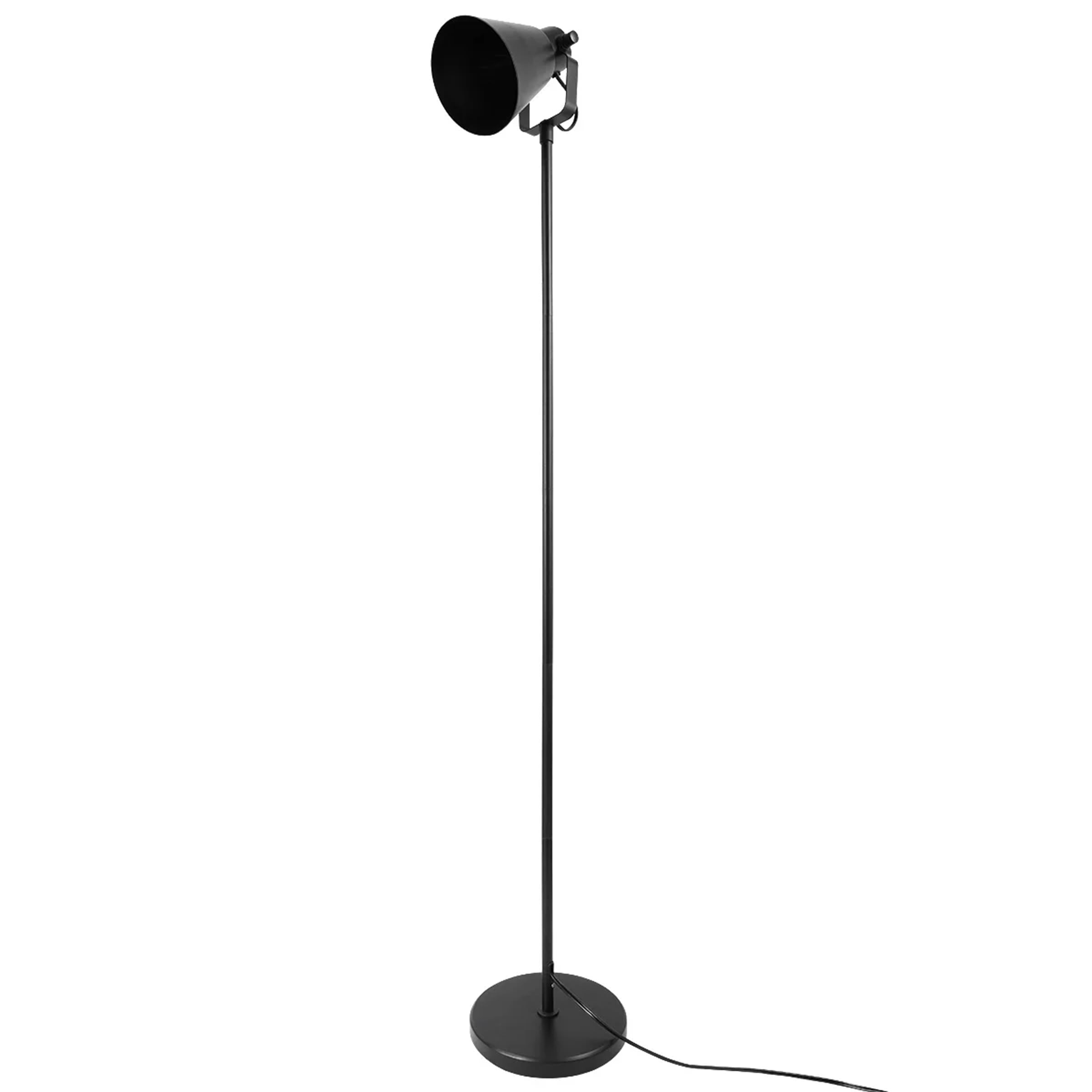 Mainstays Modern Floor Lamp, 64 in, Adjustable Shade, Black Finish, 1-Pack