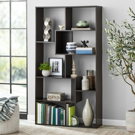Mainstays Modern 8-Cube Bookcase, Espresso