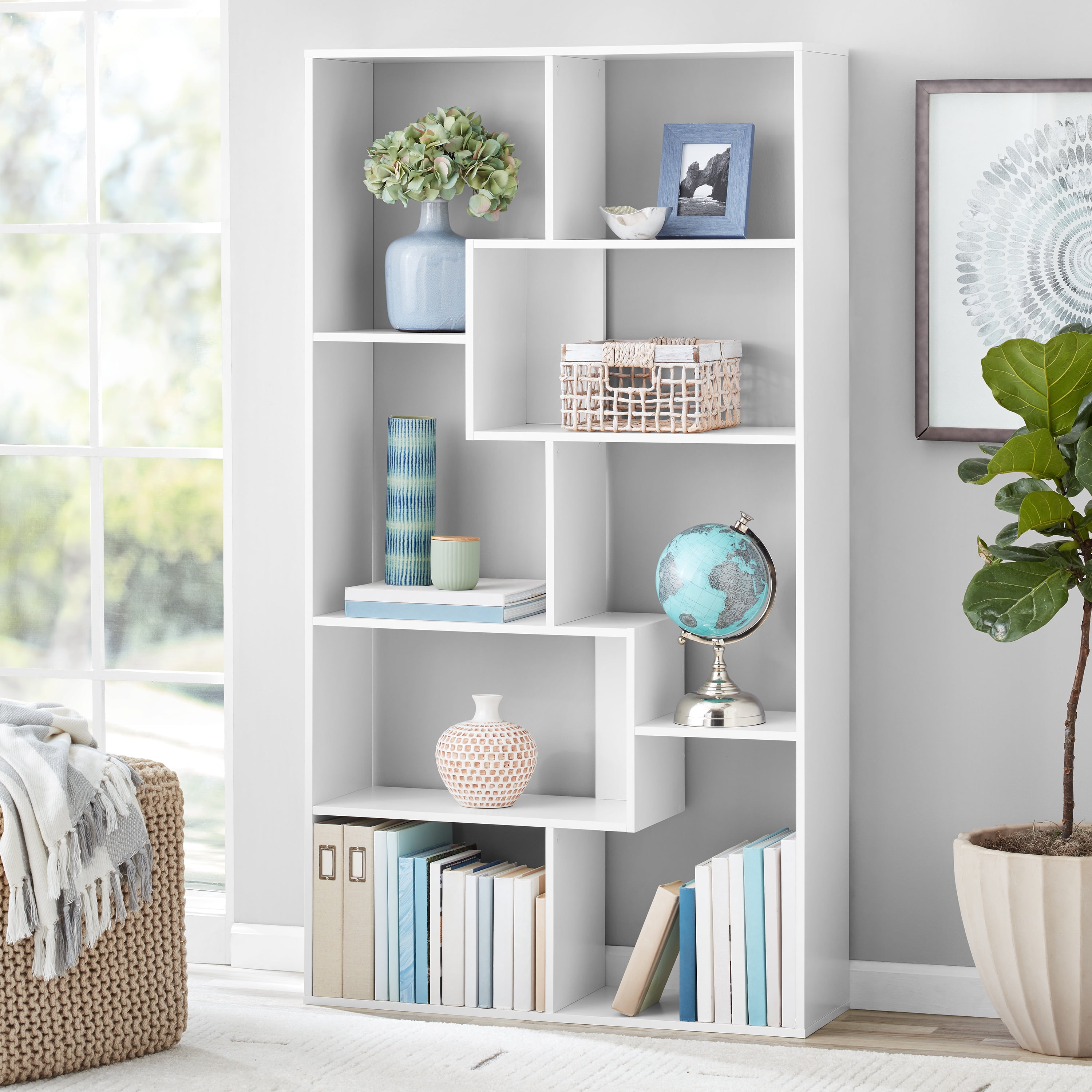 Mainstays Modern 8 Cube Bookcase White